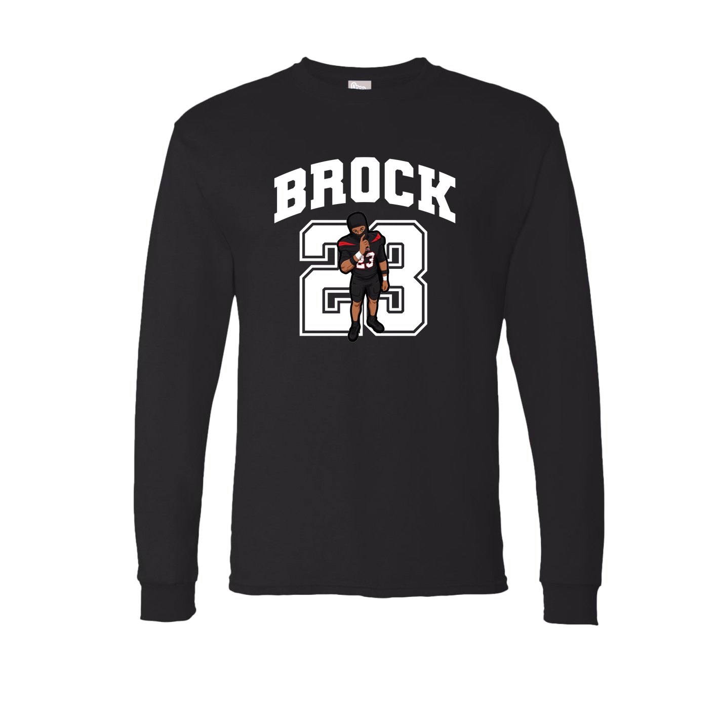 Long Sleeve Tee — Number in Black