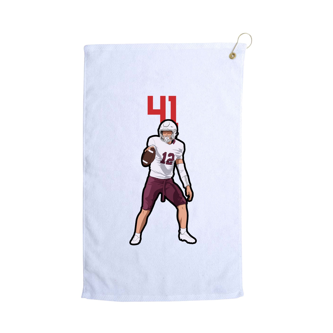 Golf Towel — Number Top in White