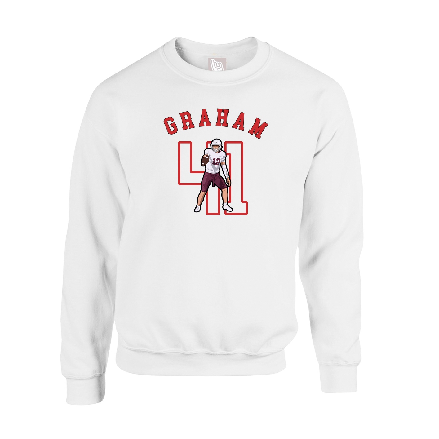 Fleece Crew — Shirsey Arch in White