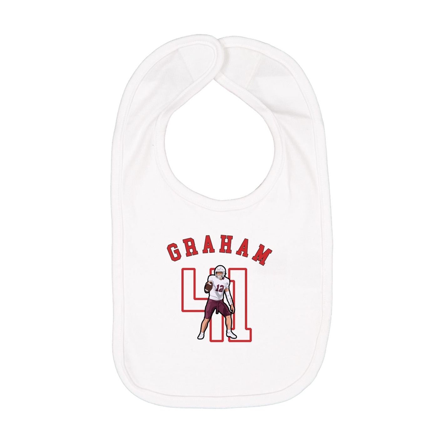 Infant Bib — Shirsey Arch in White