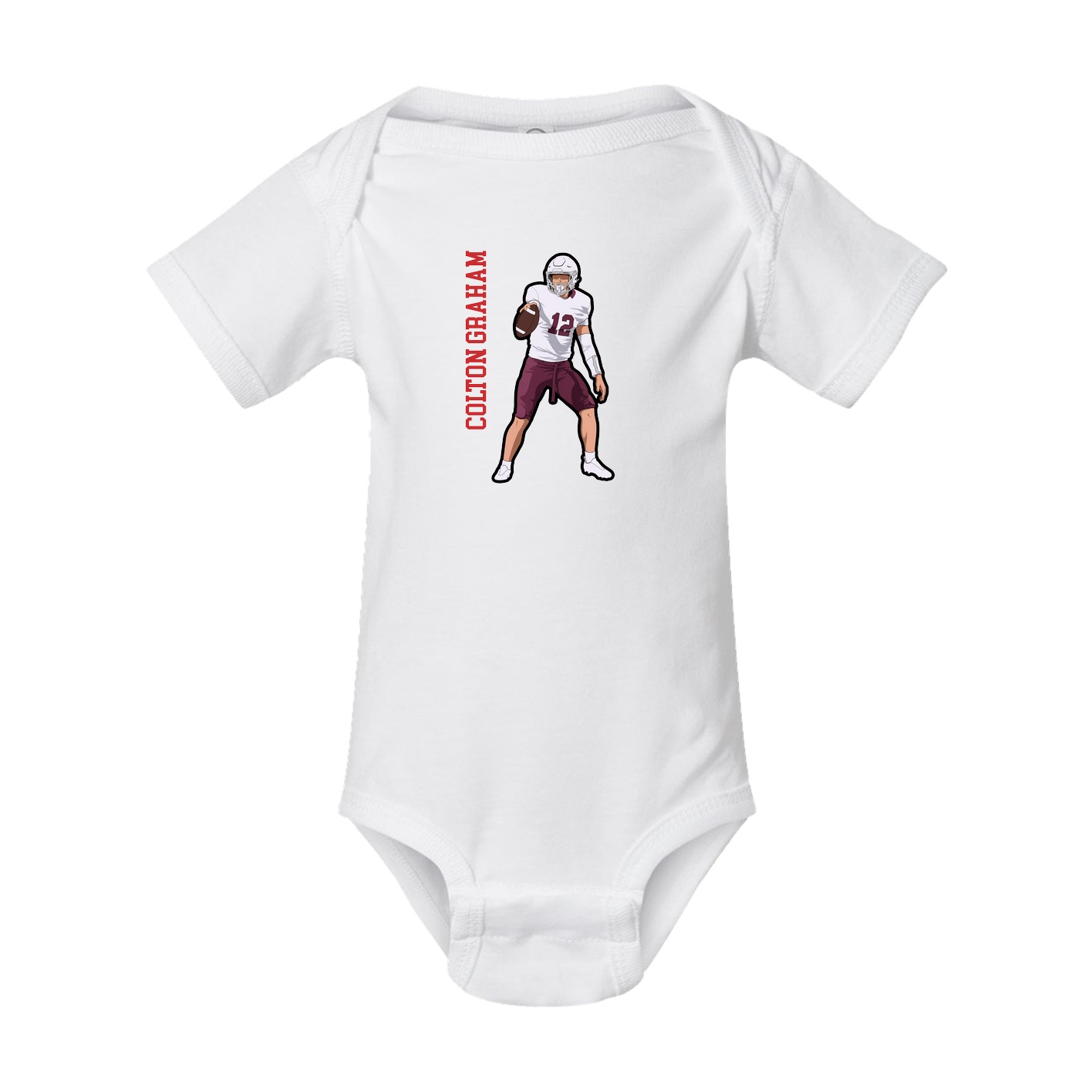 Baby Onesie — Name Vertical in White