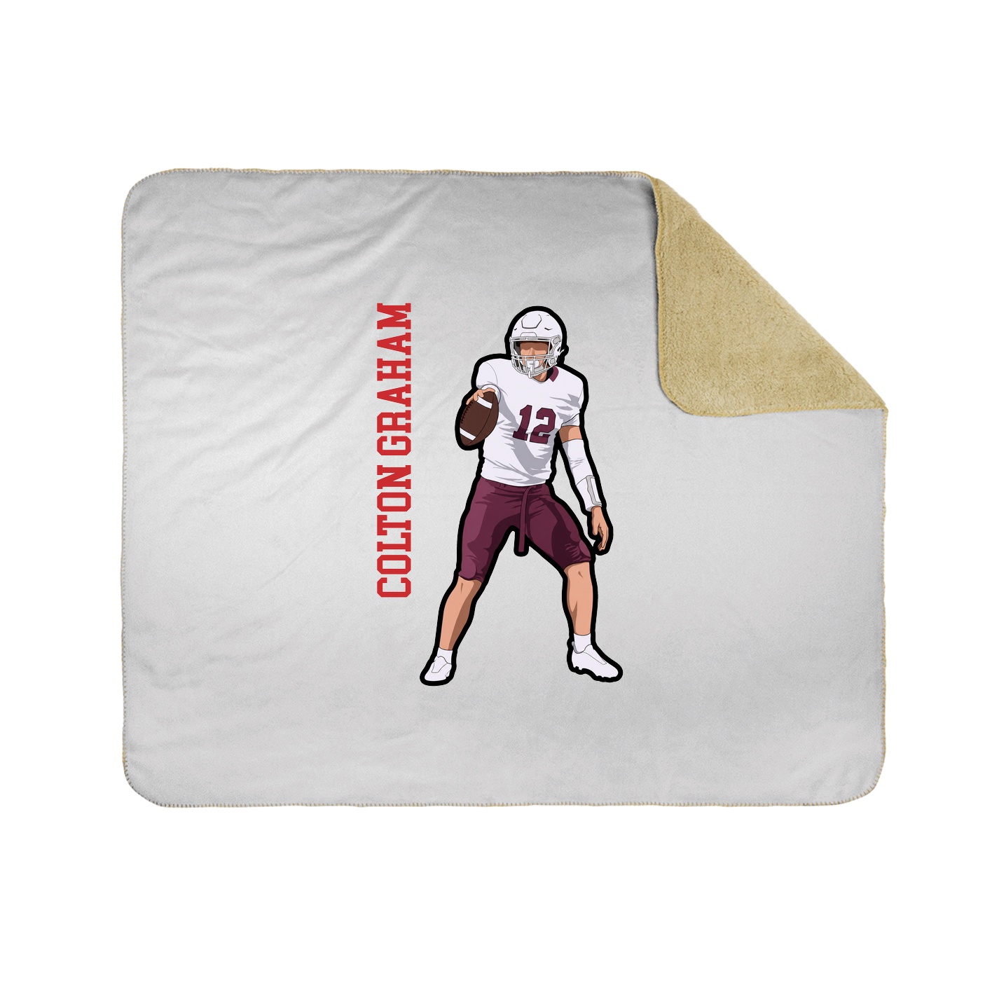 Throw Blanket — Name Vertical in White