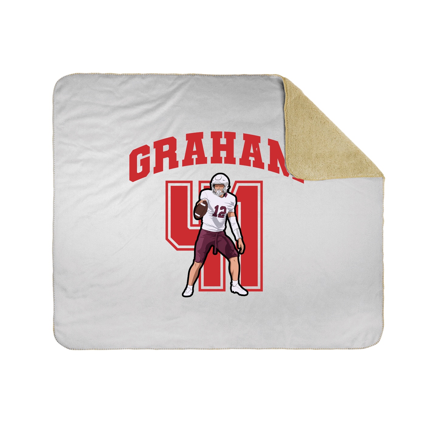 Throw Blanket — Number in White