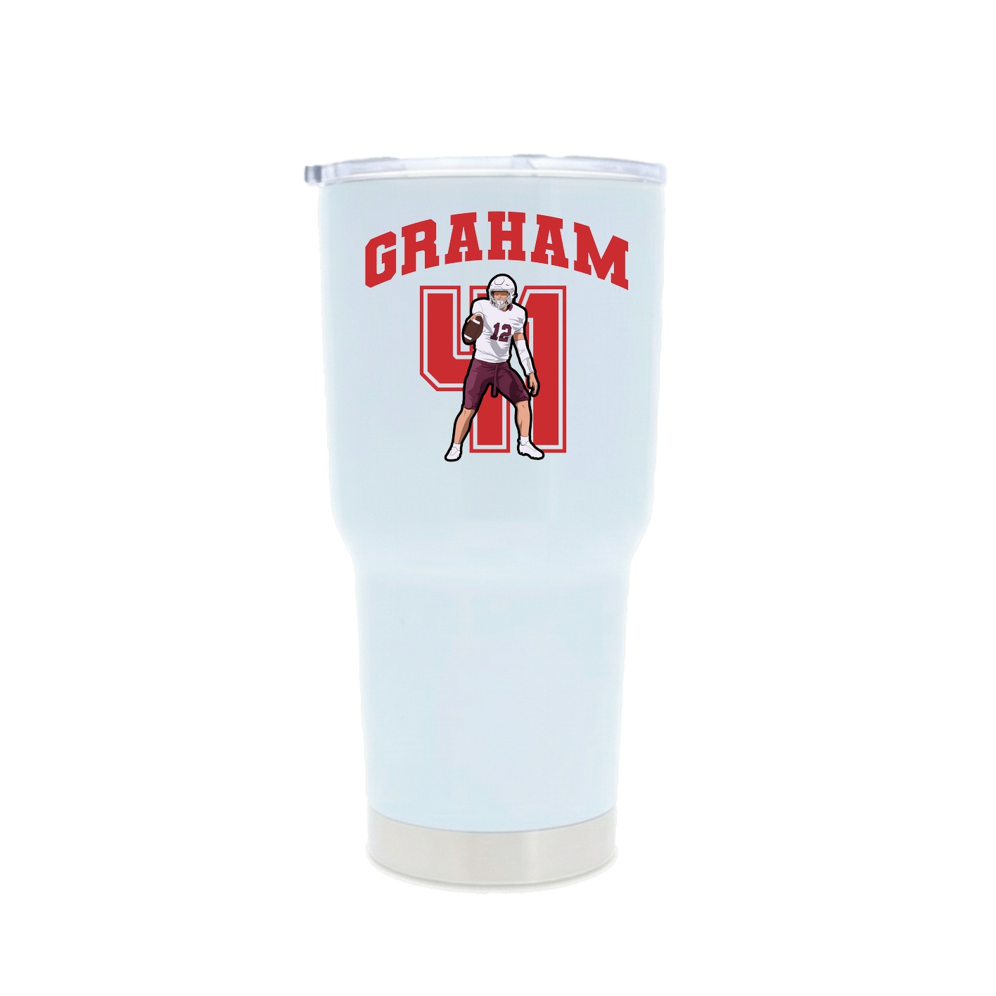 30oz Stainless Steel Tumbler — Number in White