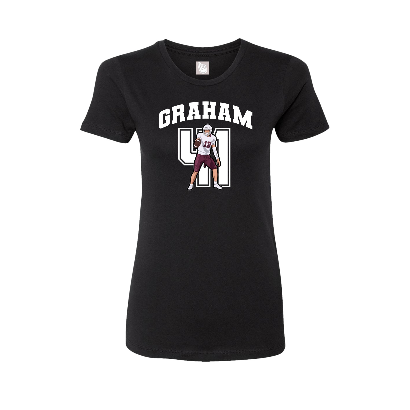 Fitted Women's Tee — Number in Black