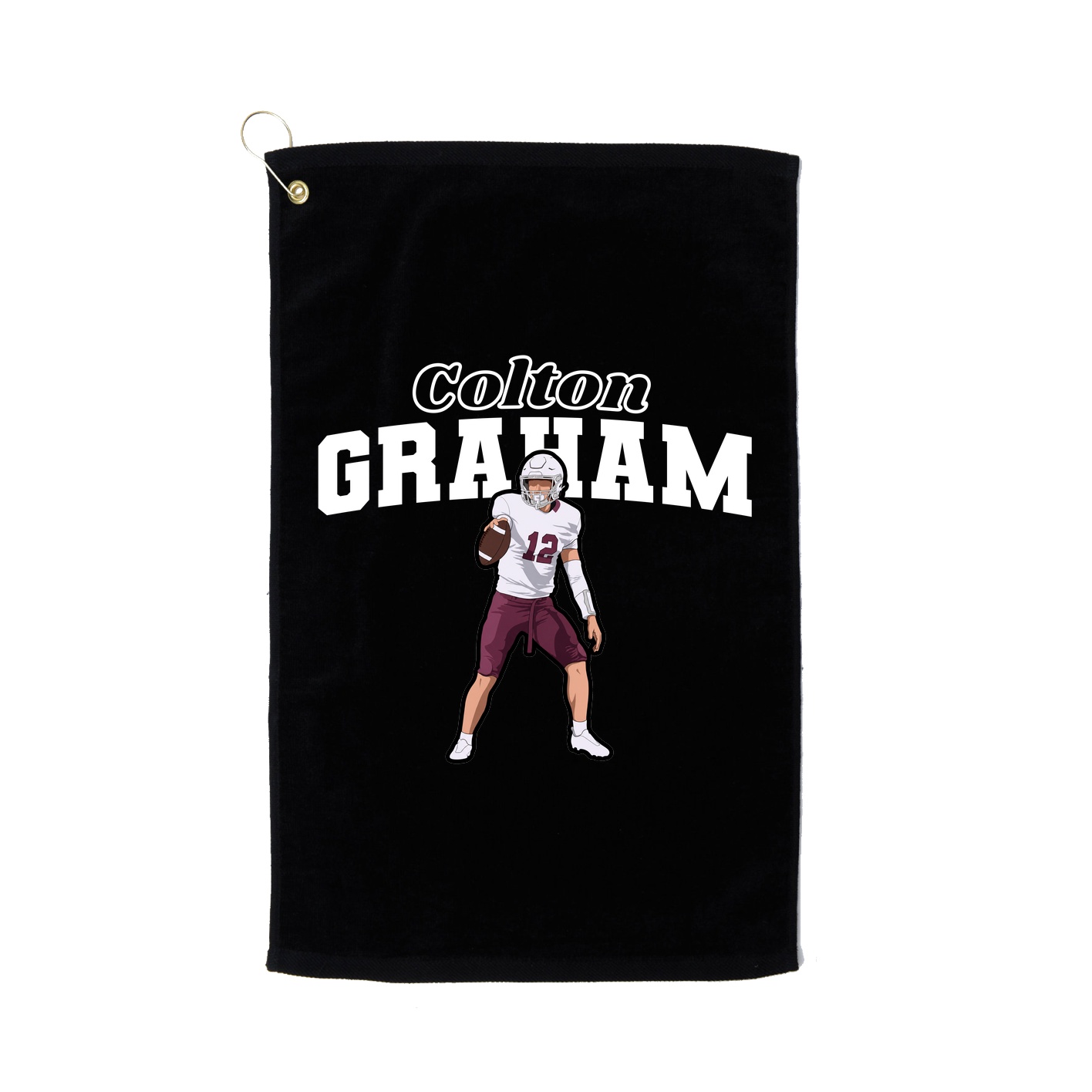 Golf Towel — Name Arch in Black