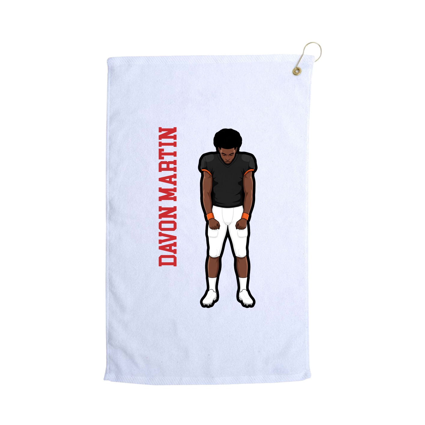 Golf Towel — Name Vertical in White