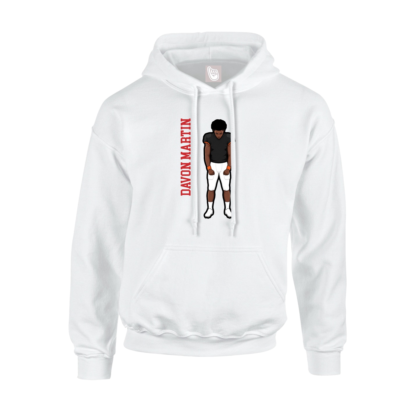 Hoodie — Name Vertical in White