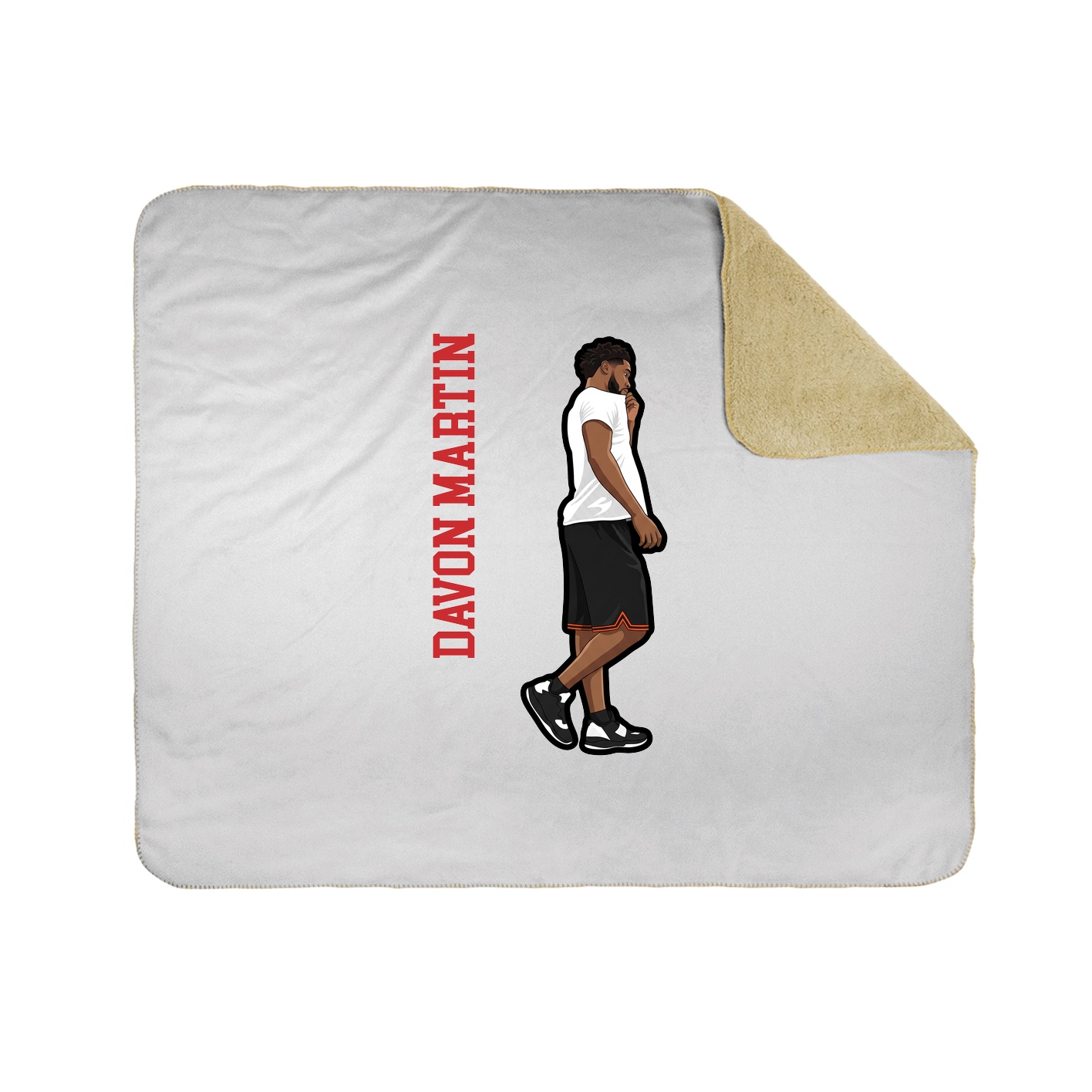 Throw Blanket — Name Vertical in White