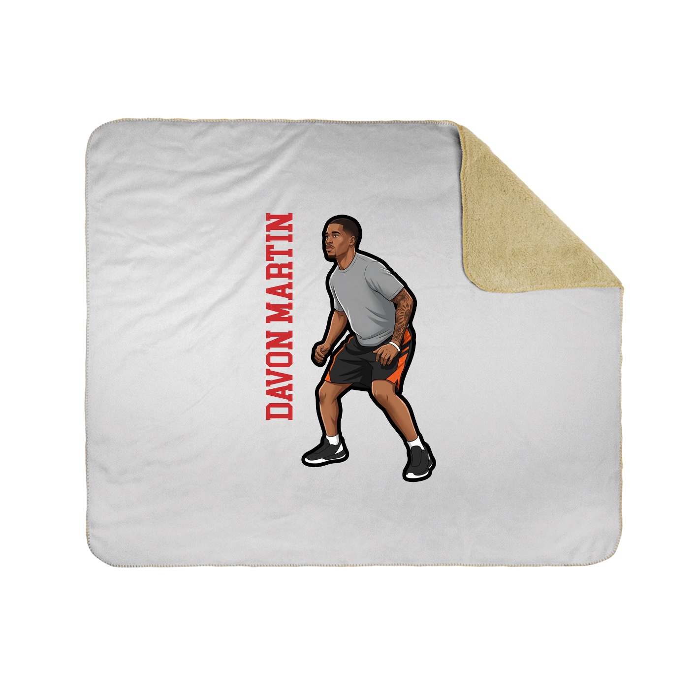 Throw Blanket — Name Vertical in White
