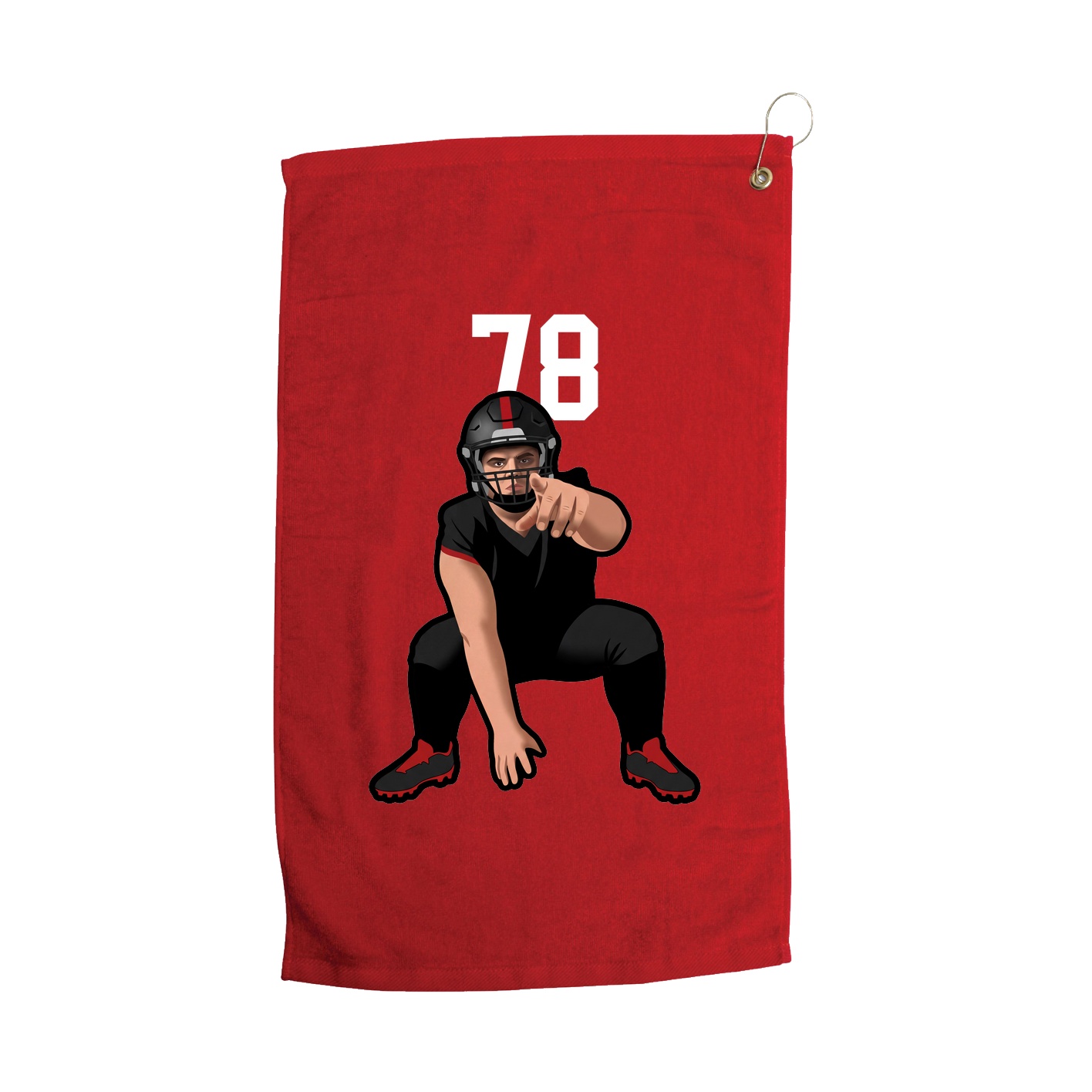 Golf Towel — Number Top in Red