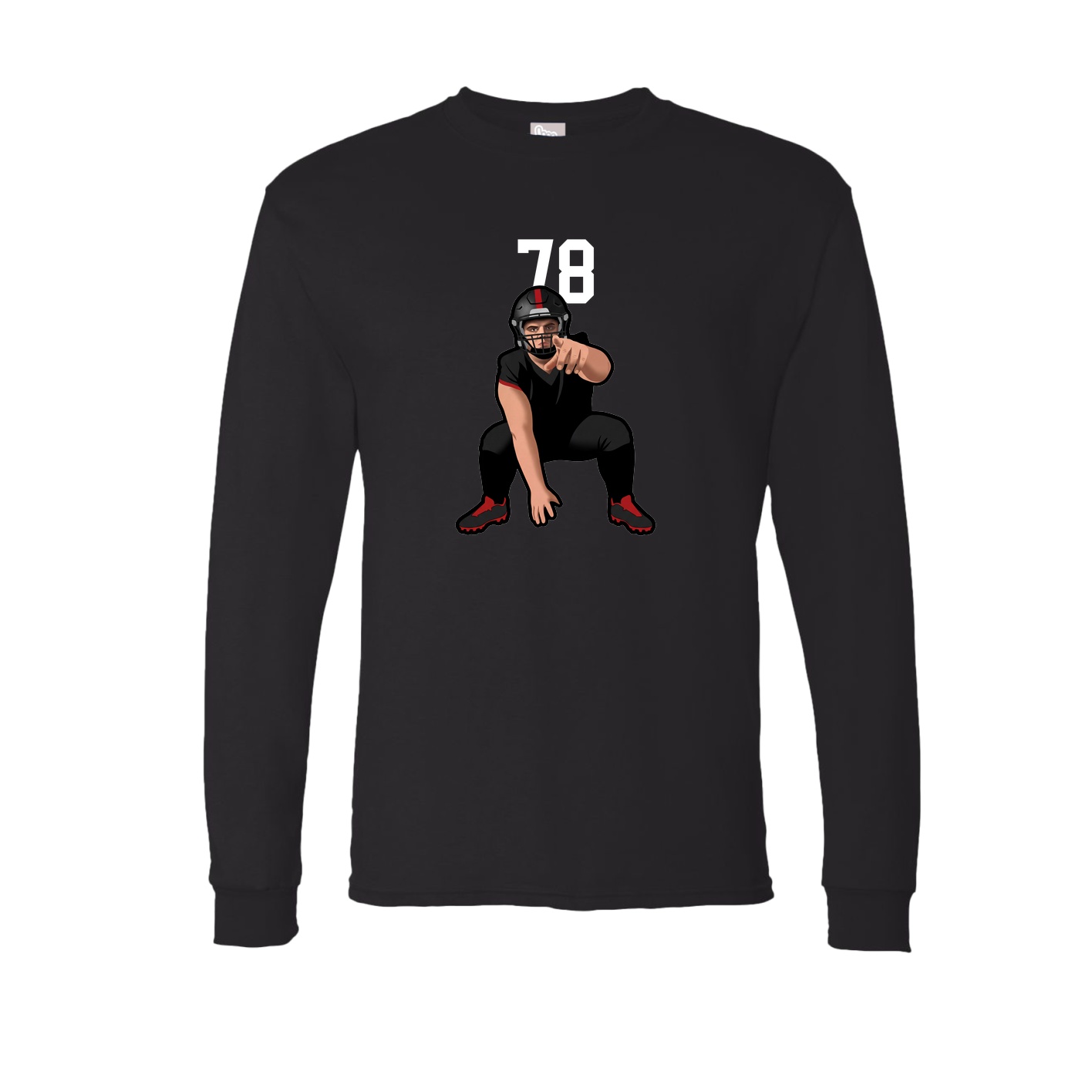Long Sleeve Tee — Number Top in Black