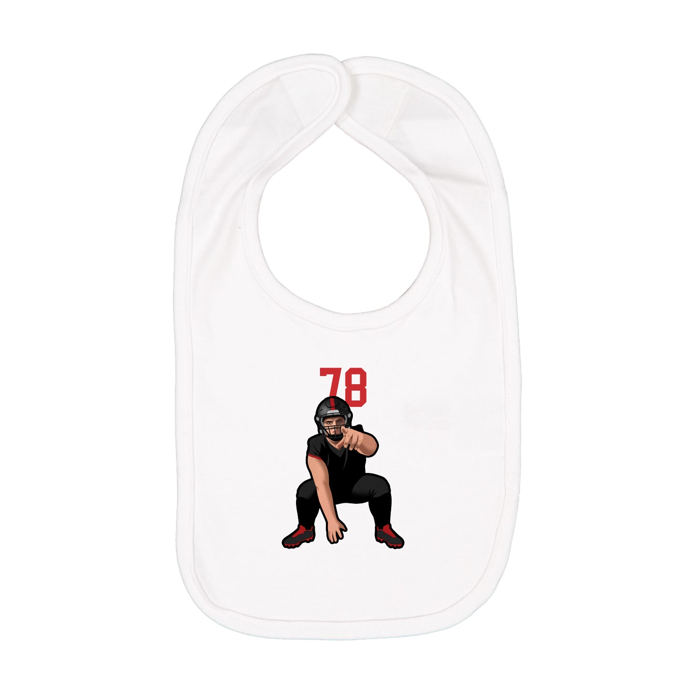 Infant Bib — Number Top in White