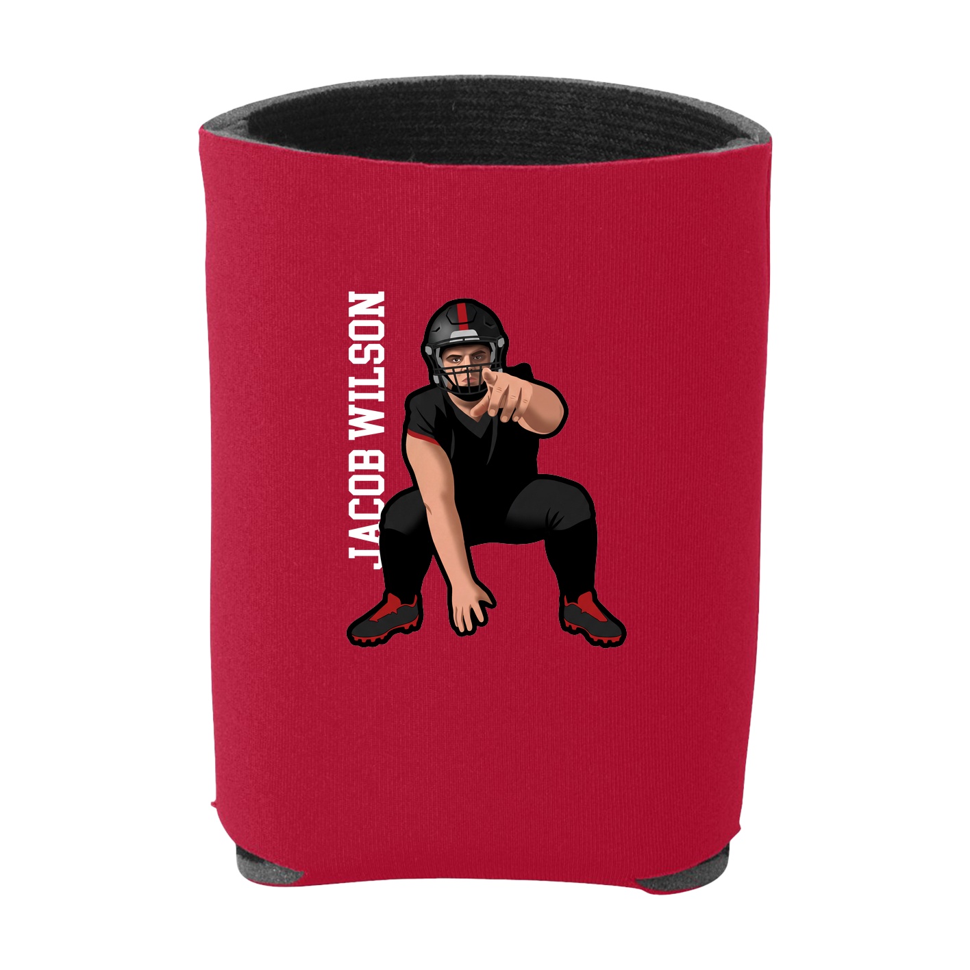 Can Holder — Name Vertical in Red