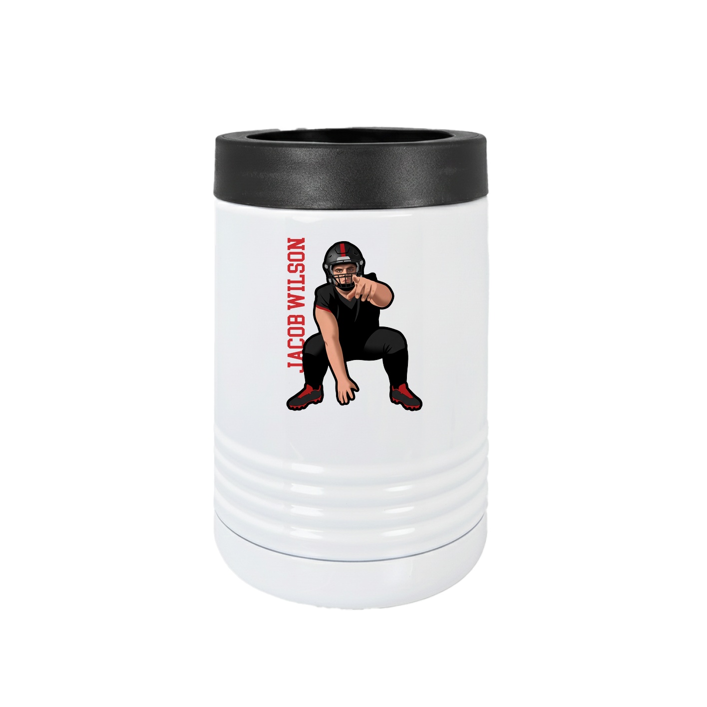 Beverage Holder — Name Vertical in White