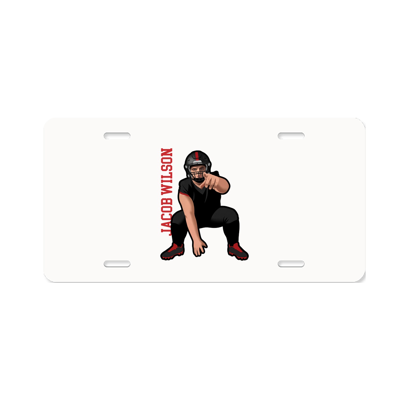 License Plate — Name Vertical in Classic