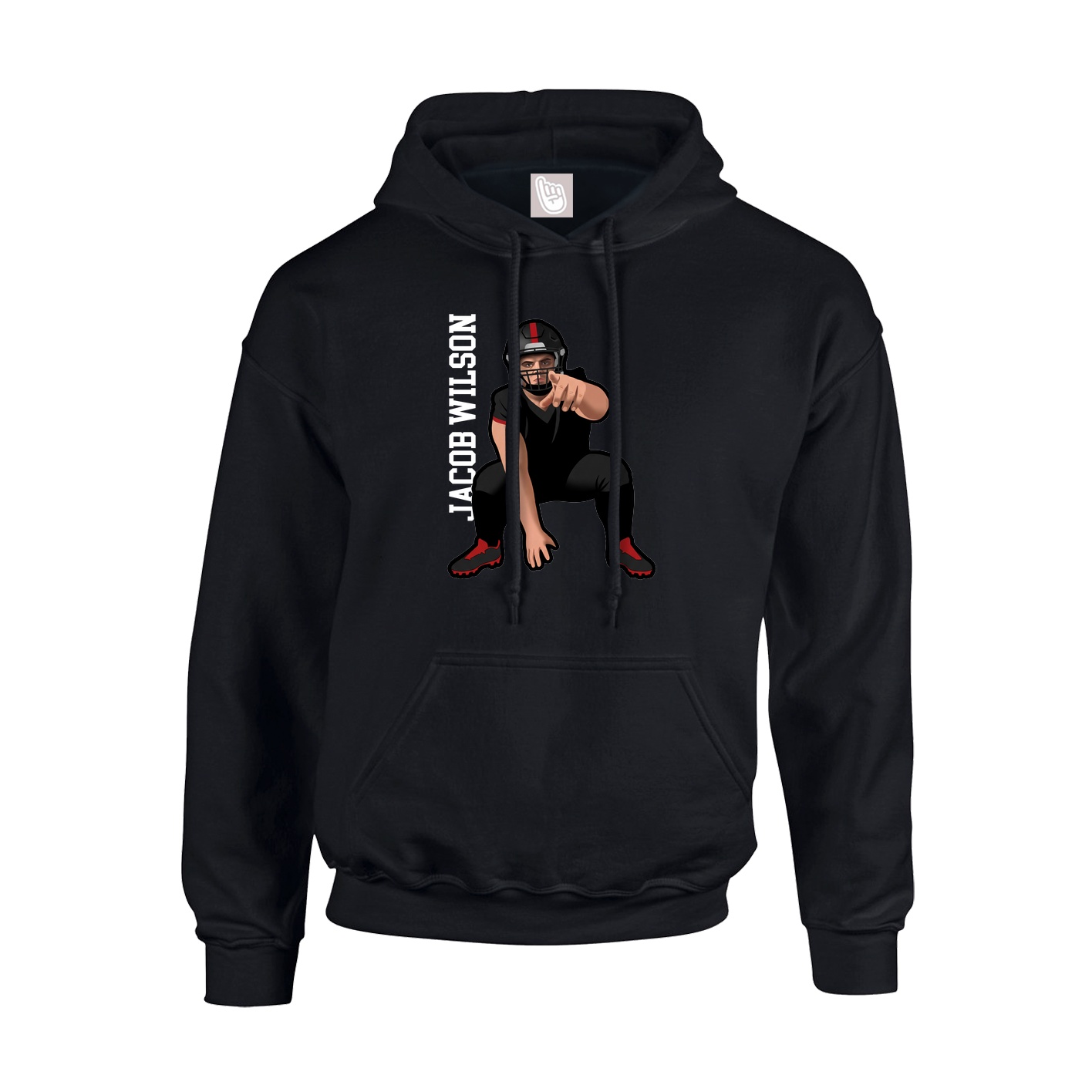 Youth Hoodie — Name Vertical in Black