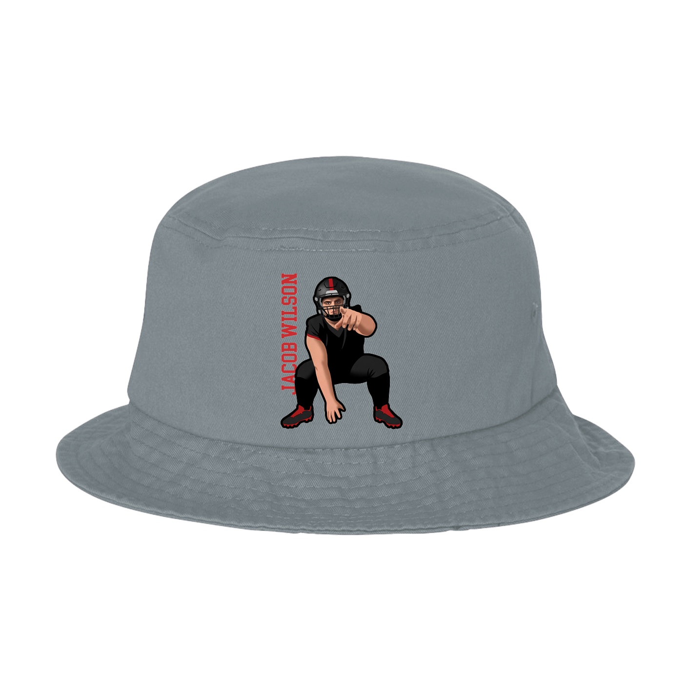 Bucket Cap — Name Vertical in Grey