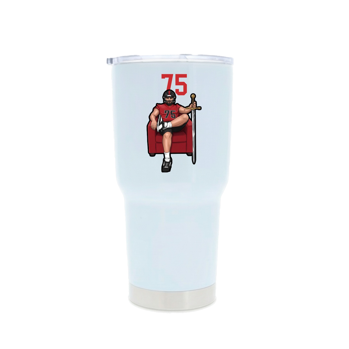 30oz Stainless Steel Tumbler — Number Top in White