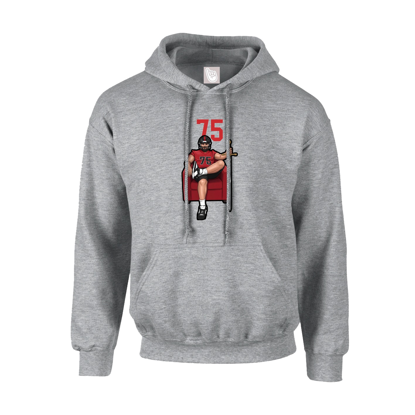 Youth Hoodie — Number Top in Grey
