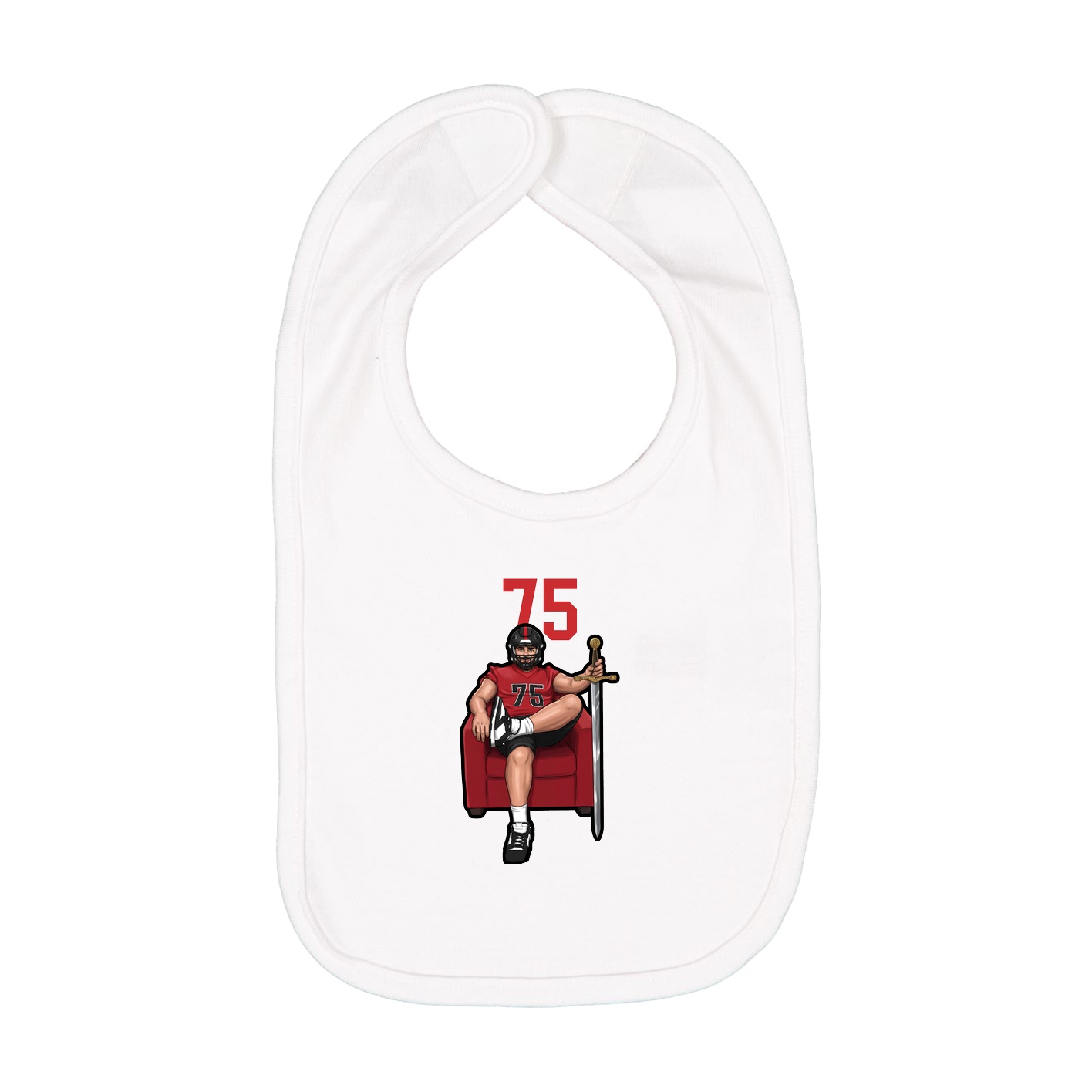 Infant Bib — Number Top in White