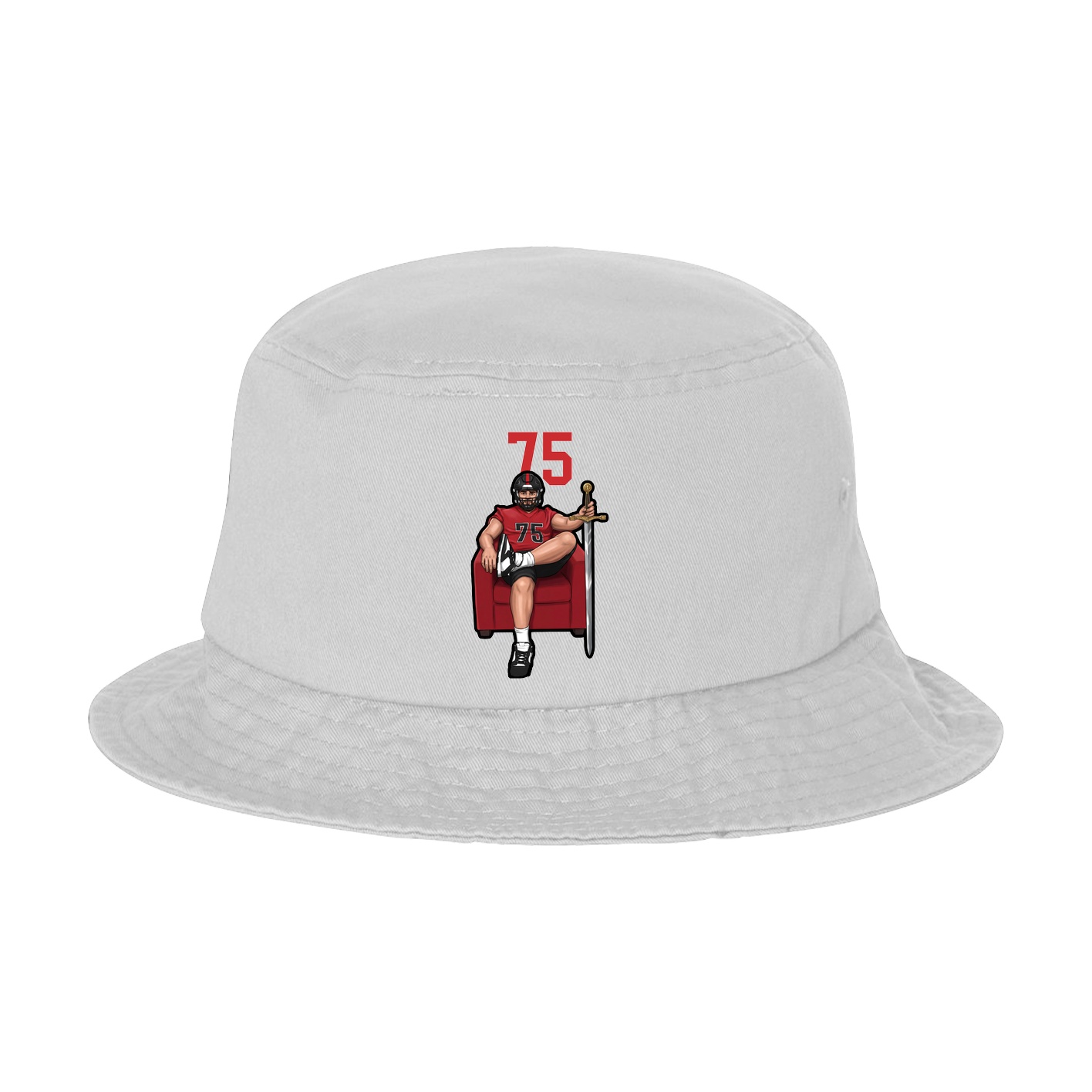 Bucket Cap — Number Top in White