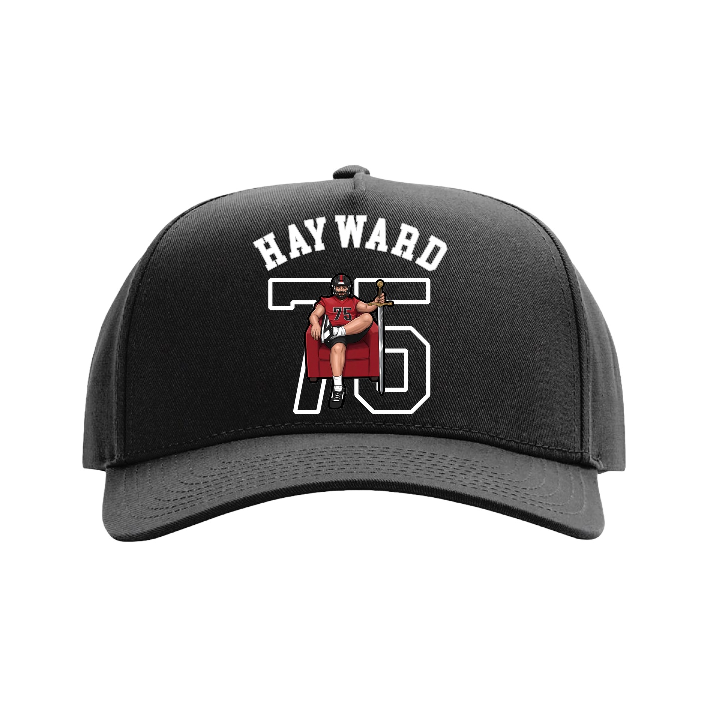 Full Fabric Five-Panel Champ Cap — Shirsey Arch in Black