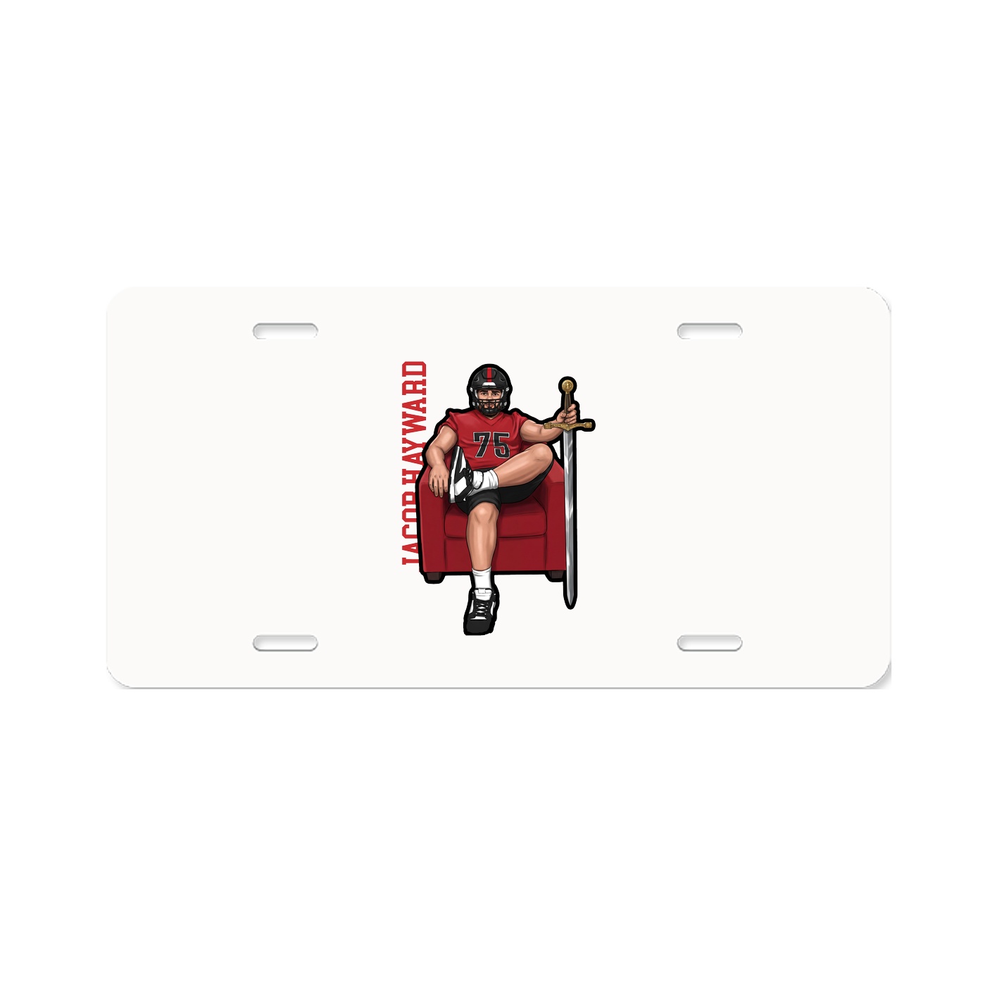 License Plate — Name Vertical in Classic