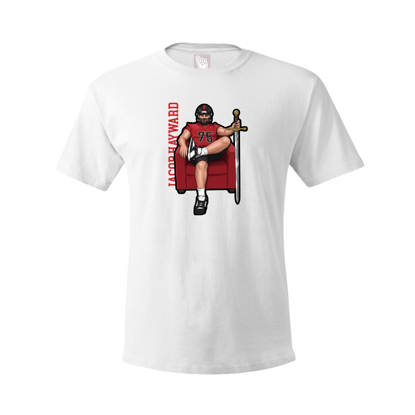 Youth Tee — Name Vertical in White