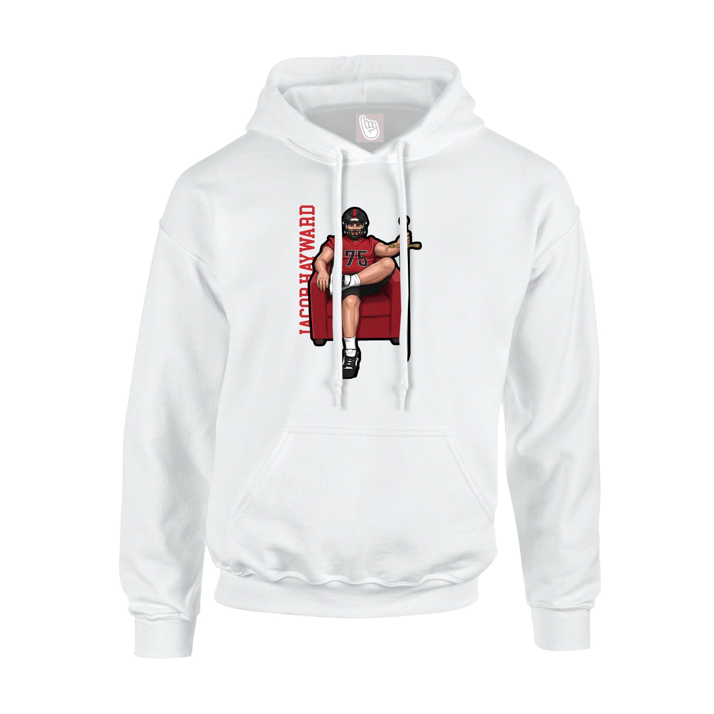 Youth Hoodie — Name Vertical in White
