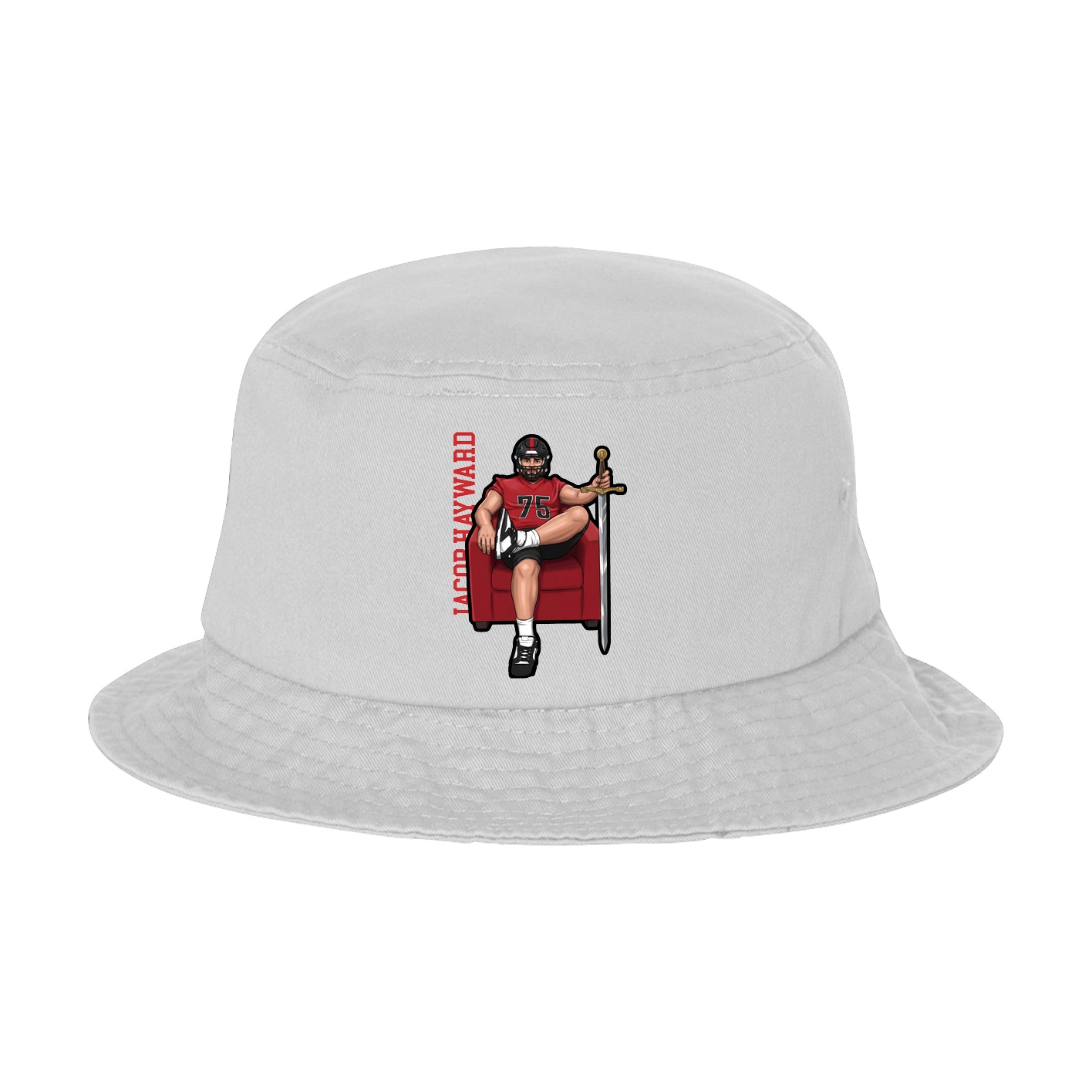 Bucket Cap — Name Vertical in White