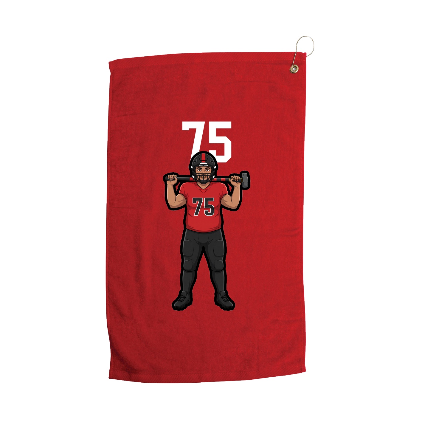 Golf Towel — Number Top in Red