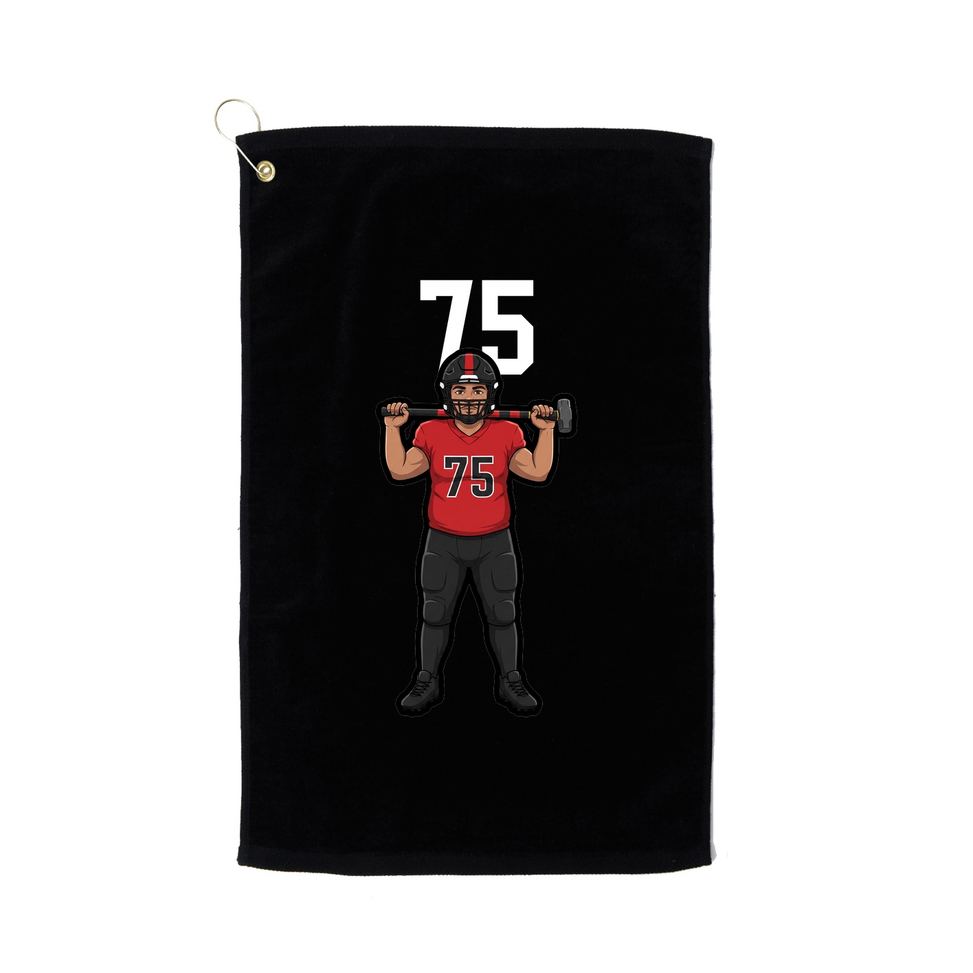Golf Towel — Number Top in Black