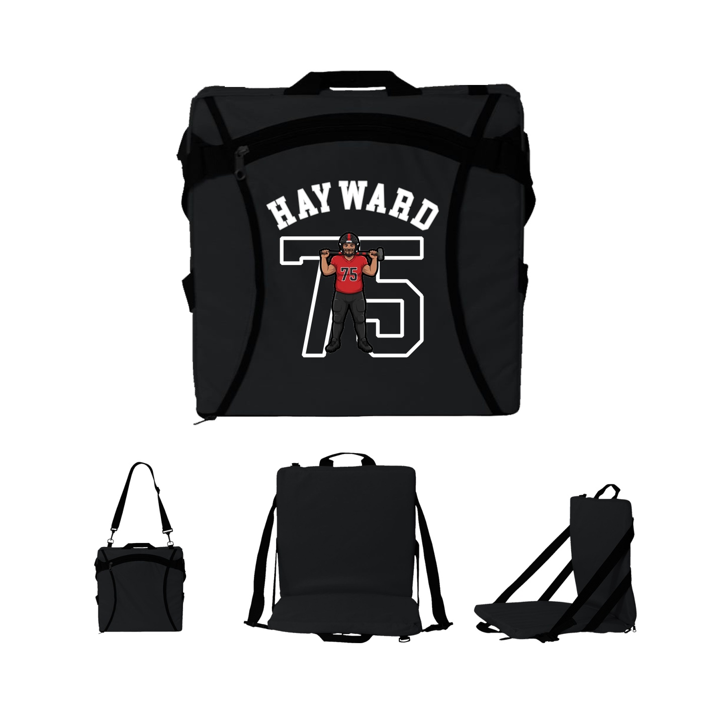 Folding Stadium Seat — Shirsey Arch in Black