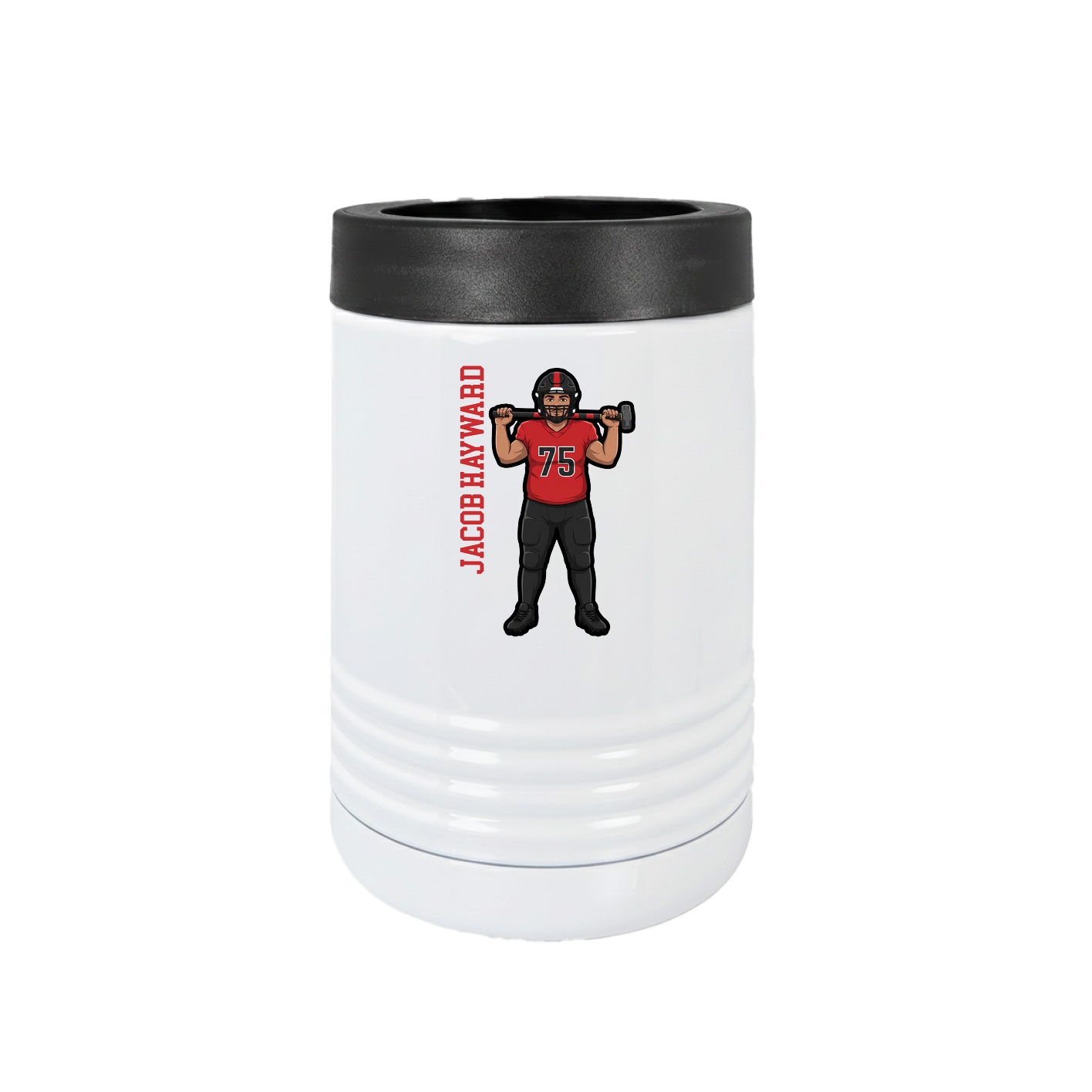 Beverage Holder — Name Vertical in White