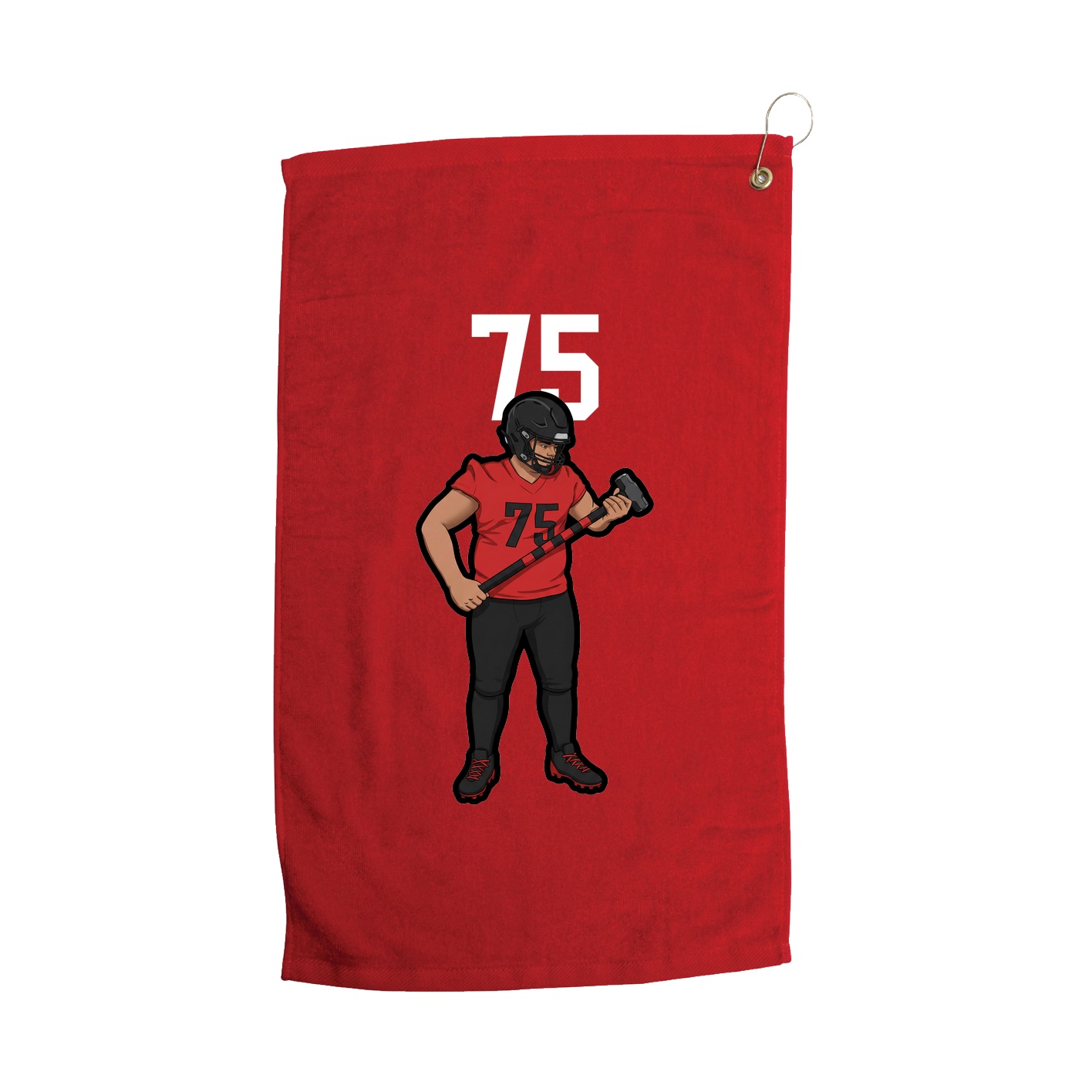Golf Towel — Number Top in Red