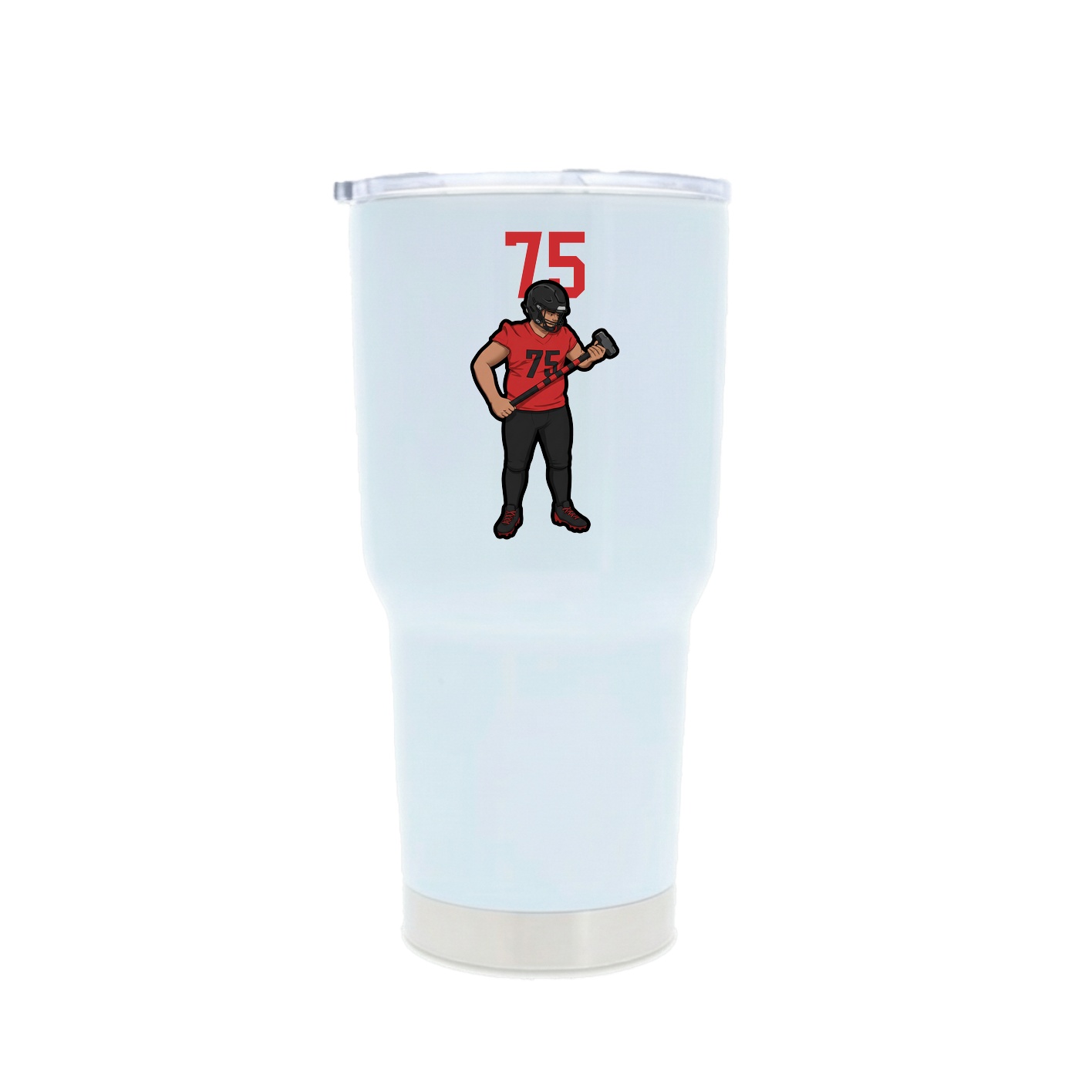 30oz Stainless Steel Tumbler — Number Top in White