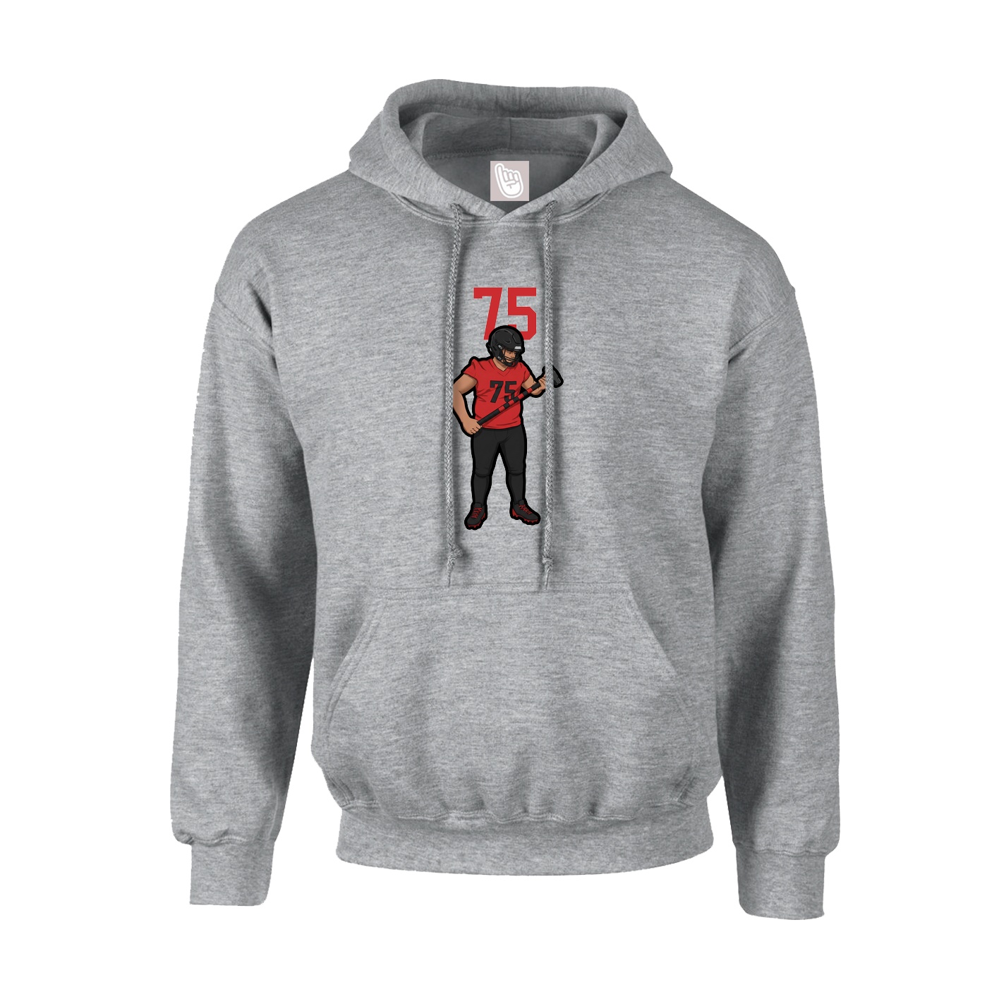 Youth Hoodie — Number Top in Grey