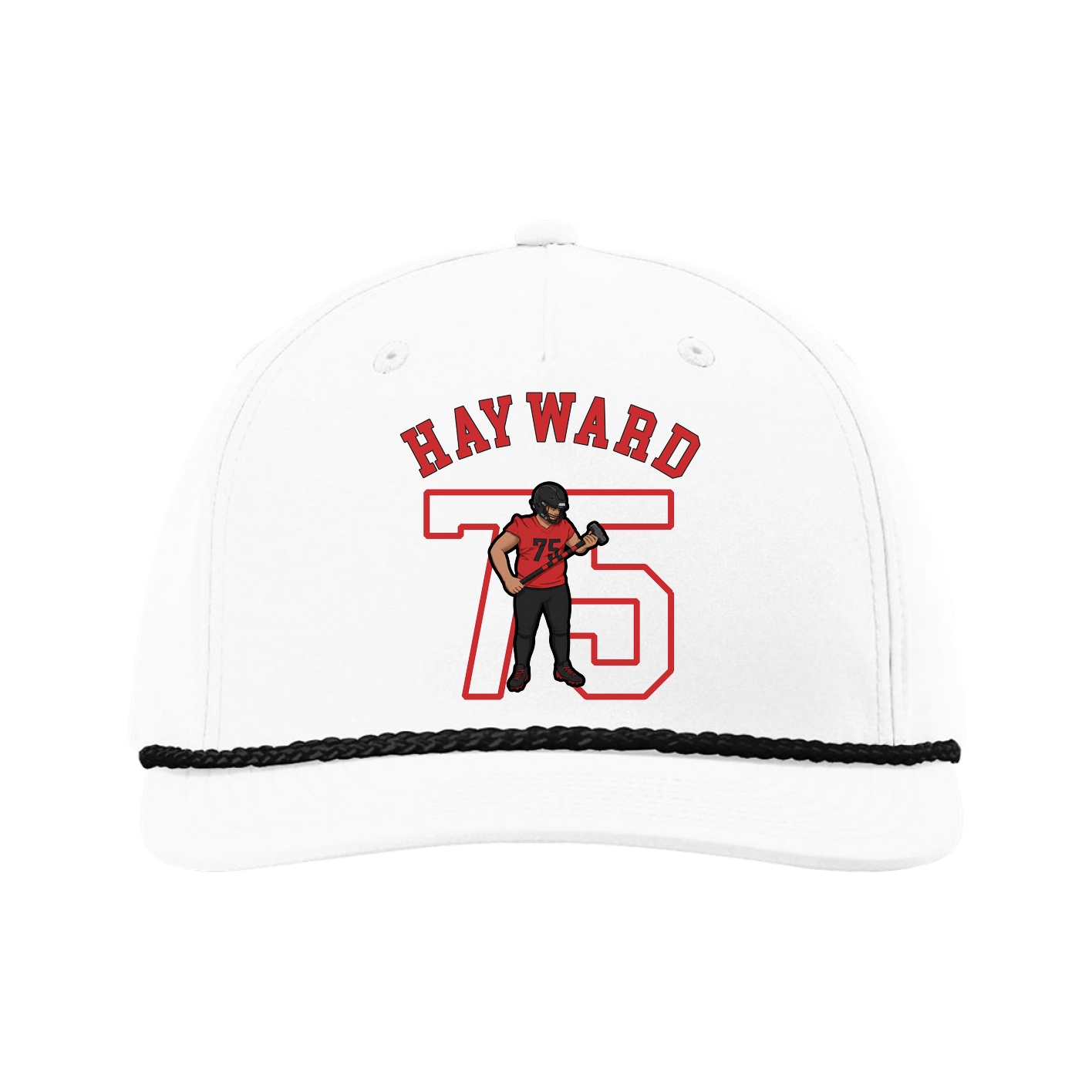 Five-Panel Classic Rope Cap — Shirsey Arch in White