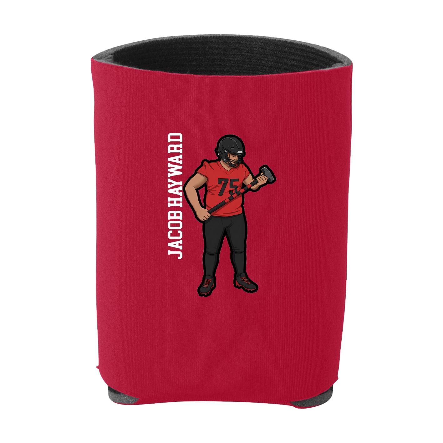 Can Holder — Name Vertical in Red