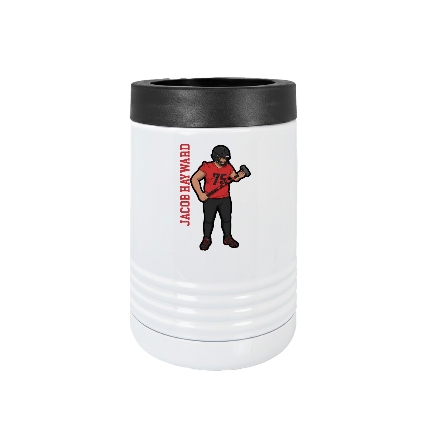 Beverage Holder — Name Vertical in White