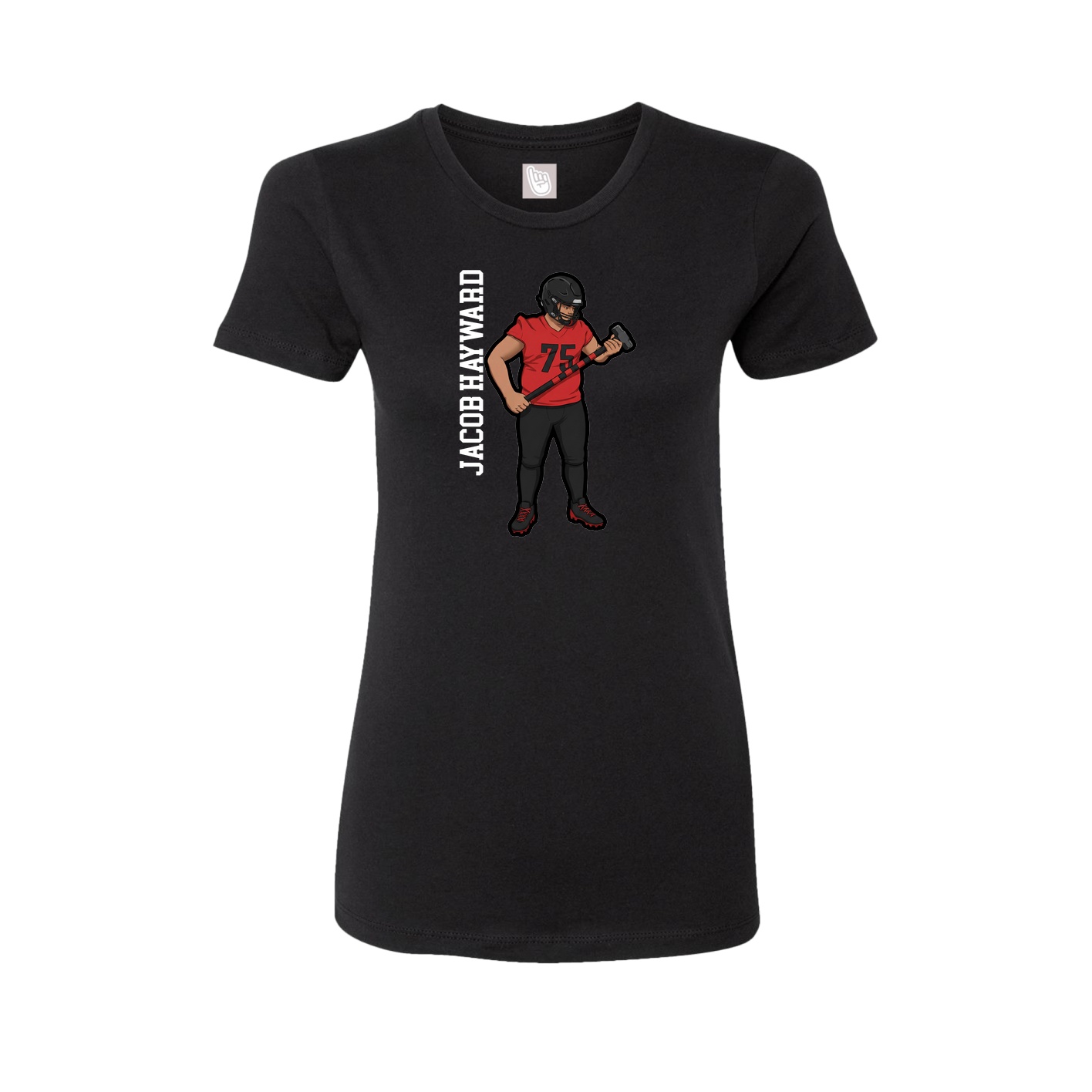 Womens Tee — Name Vertical in Black