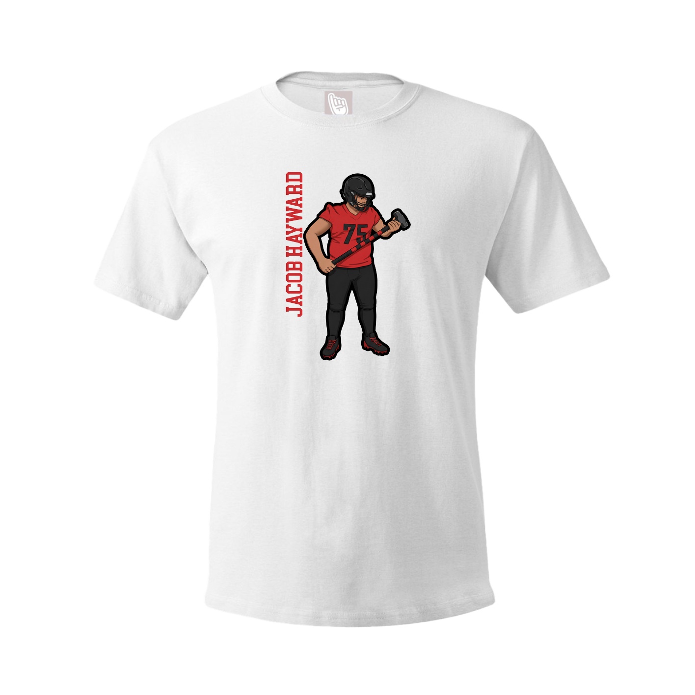 Youth Tee — Name Vertical in White