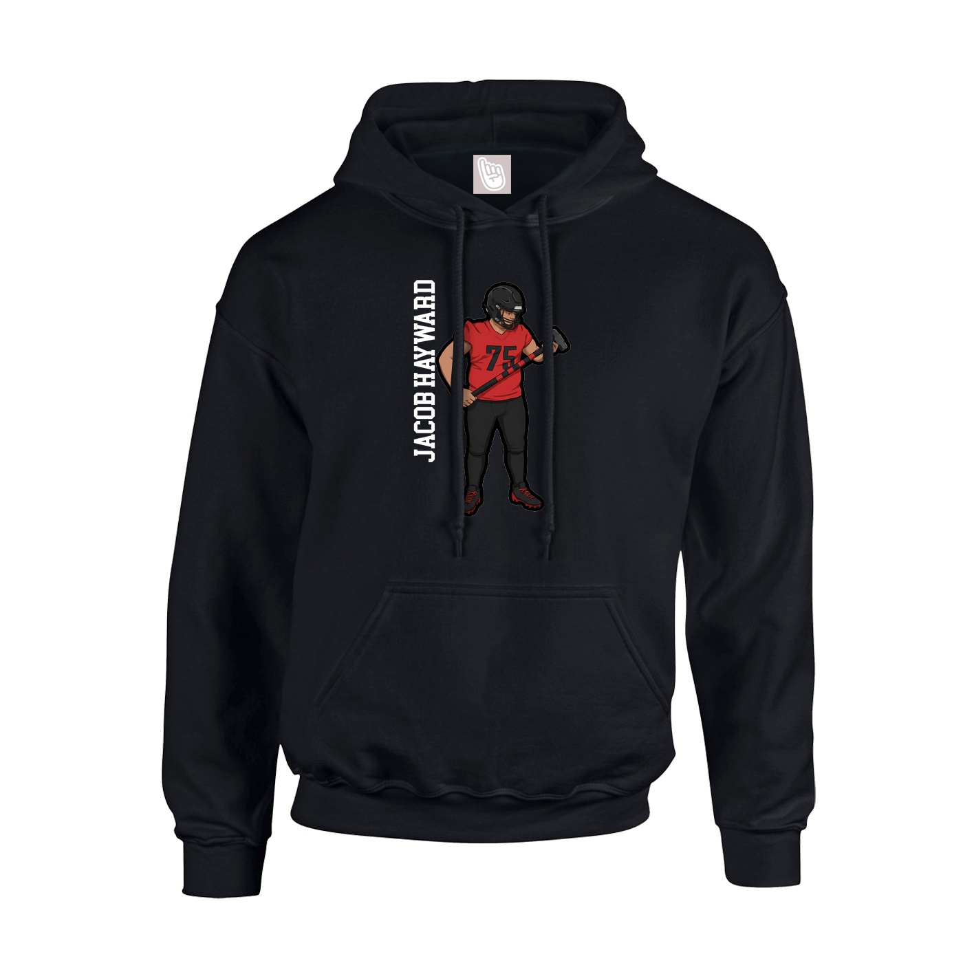 Hoodie — Name Vertical in Black