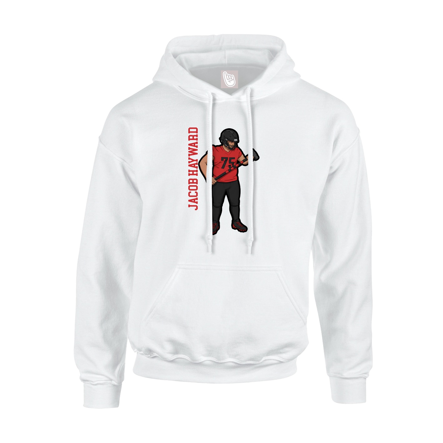 Youth Hoodie — Name Vertical in White
