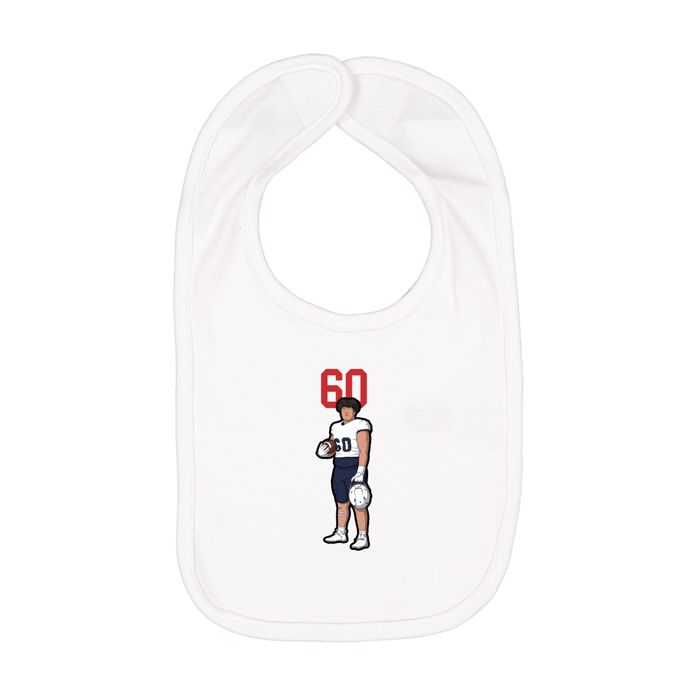 Infant Bib — Number Top in White