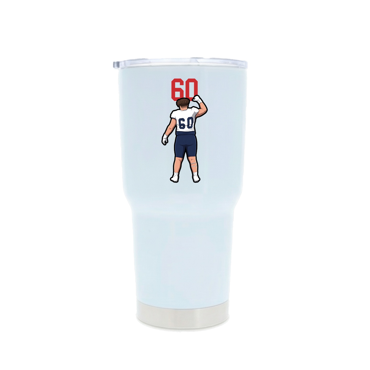 30oz Stainless Steel Tumbler — Number Top in White