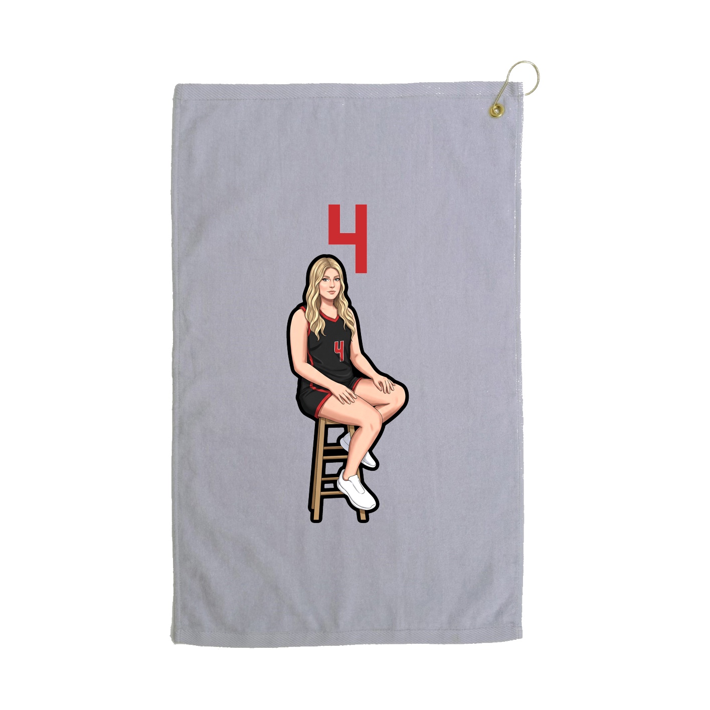 Golf Towel — Number Top in Grey