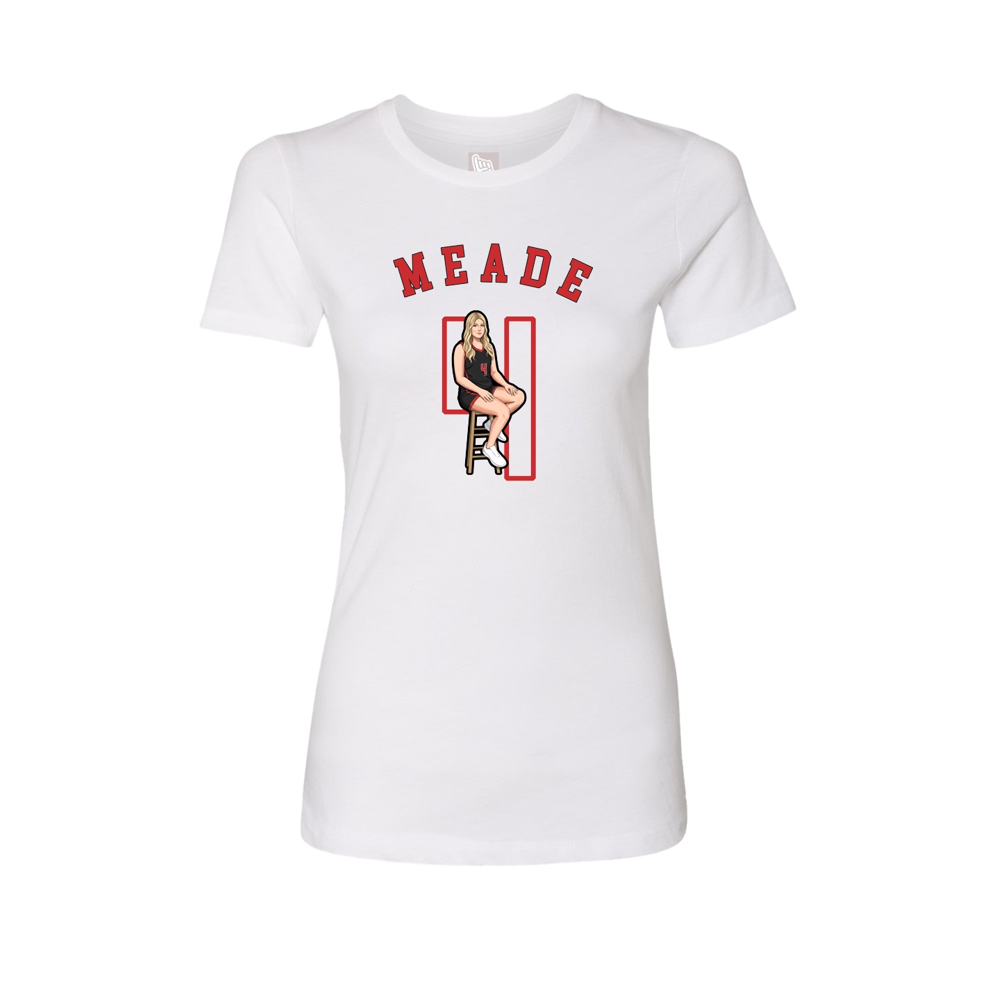 Fitted Women's Tee — Shirsey Arch in White