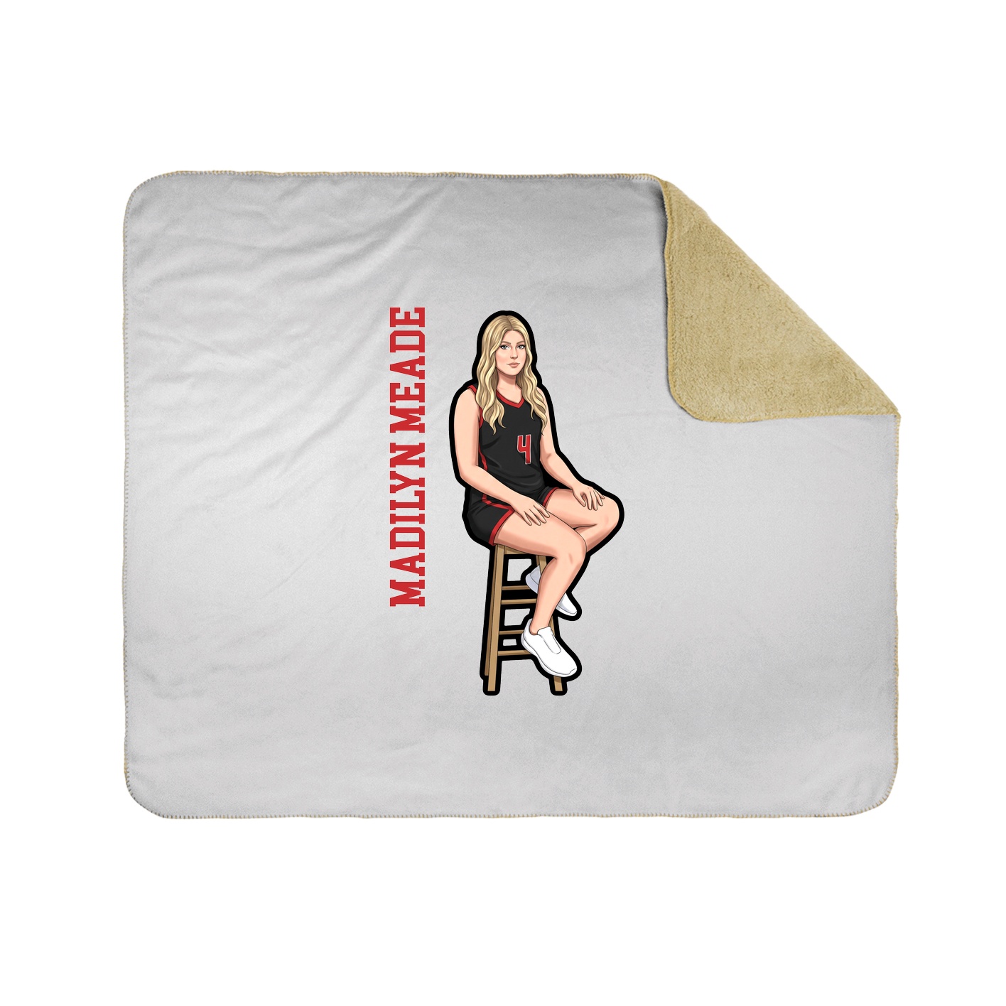 Throw Blanket — Name Vertical in White